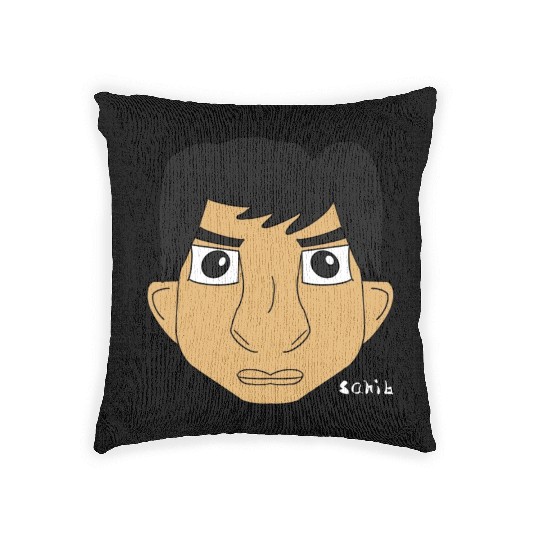 Sahib character face Woven Pillows