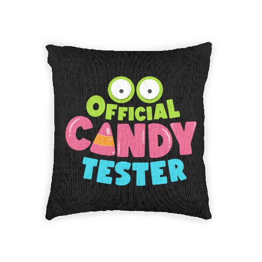 Halloween Official Candy Tester Woven Pillows