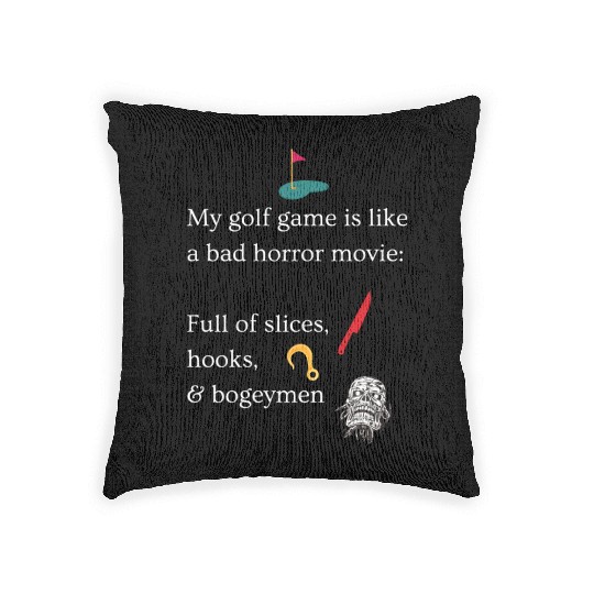 Golfing Horror Movie Woven Pillows