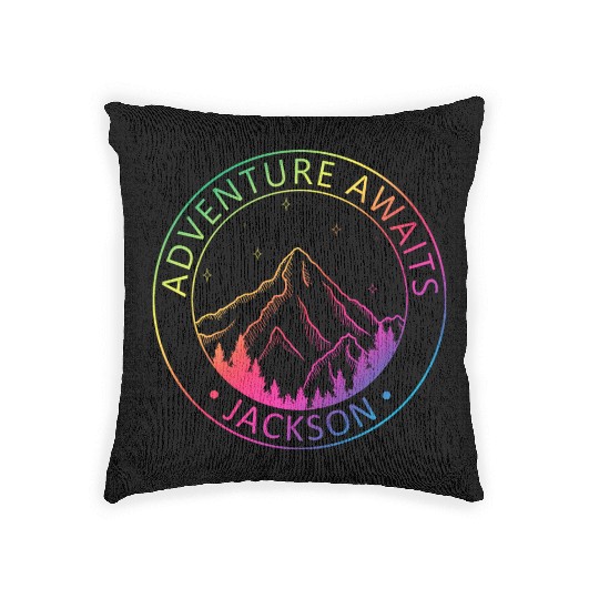 Jackson Jackson Hole Valley Wyoming Usa Adventure Woven Pillows