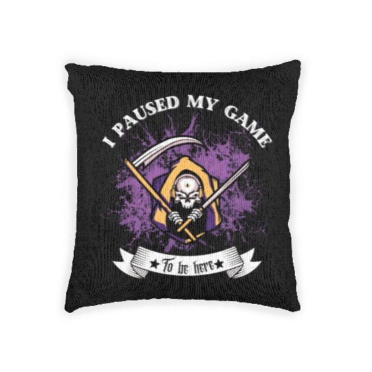 I Paused My Game To Be Here Halloween Gift Woven Pillows