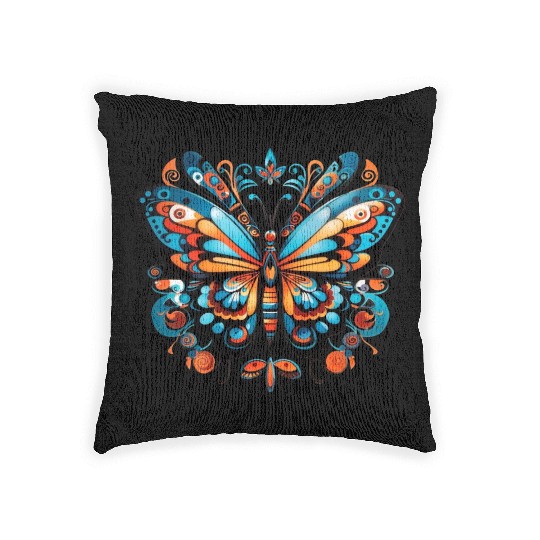 Aztec Butterfly Rainbow Butterfly Women’s Woven Pillows