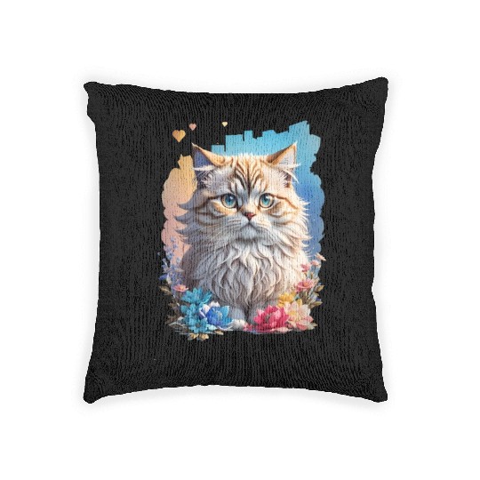 Persian Cat Woven Pillows