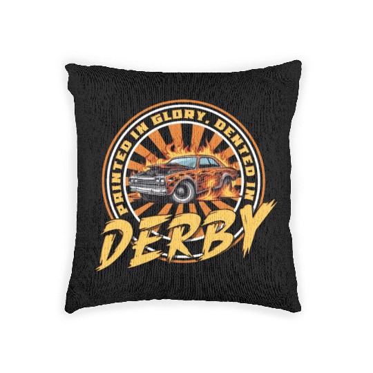 Demo Derby Demolition Derby Demolition Derby Lover Woven Pillows