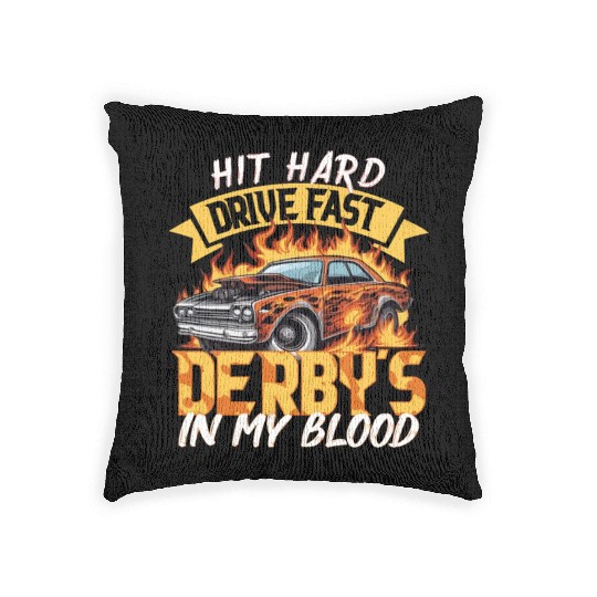 Demo Derby Demolition Derby Demolition Derby Lover Woven Pillows
