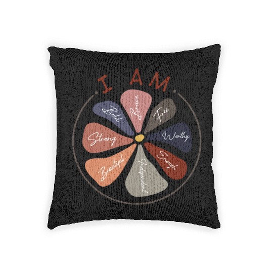 Positive Daily Affirmations Daisy Flower Woven Pillows
