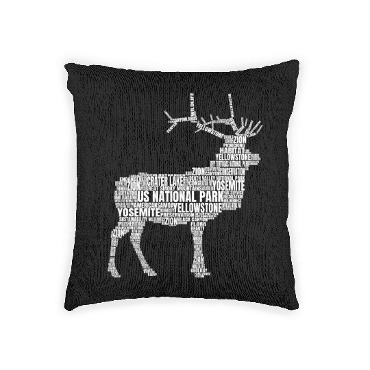 US National Parks Elk Hiking Campground Campingelk Woven Pillows