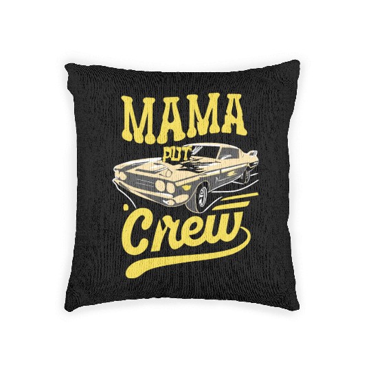 Car Birthday Party Racing Family Mama Pit Crew Woven Pillows