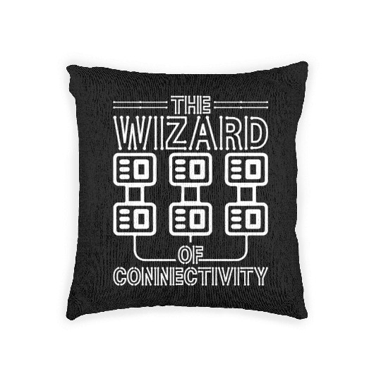 Network Admin The Wizard Of Connectivity Woven Pillows