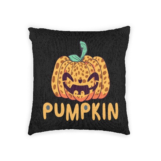 Giant Jack O' Lantern Face | Halloween Pumpkin Woven Pillows