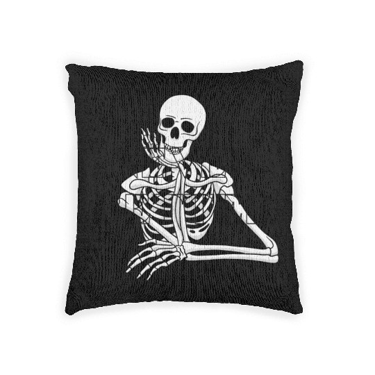 Never Better Skeleton sticker & Woven Pillows