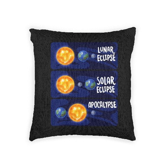 Lunar Eclipse Solar Apocalypse Astrology Science Woven Pillows