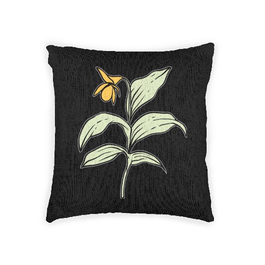 Yellow Orchid Plants Lover Gift Woven Pillows