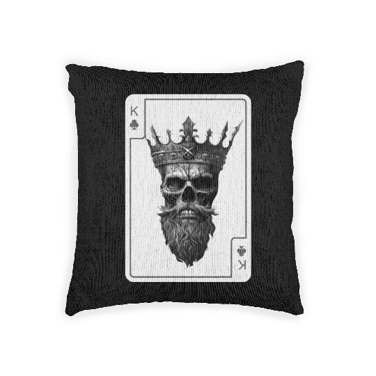 King Spades Halloween Creepy Gothic Poker Woven Pillows