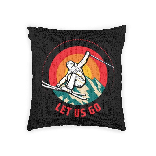 "Winter Wonderland Thrills: Snowboarder's Paradise Woven Pillows