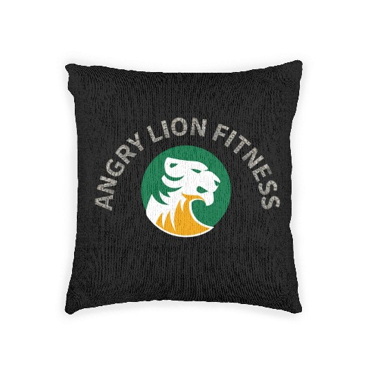 Angry lion motivate Woven Pillows