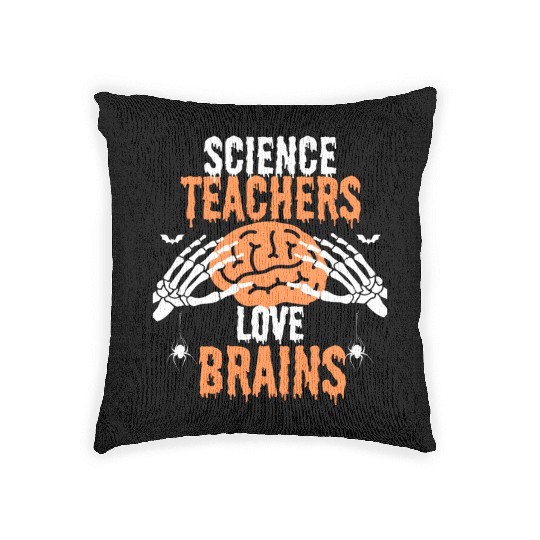 Halloween science teacher Woven Pillows