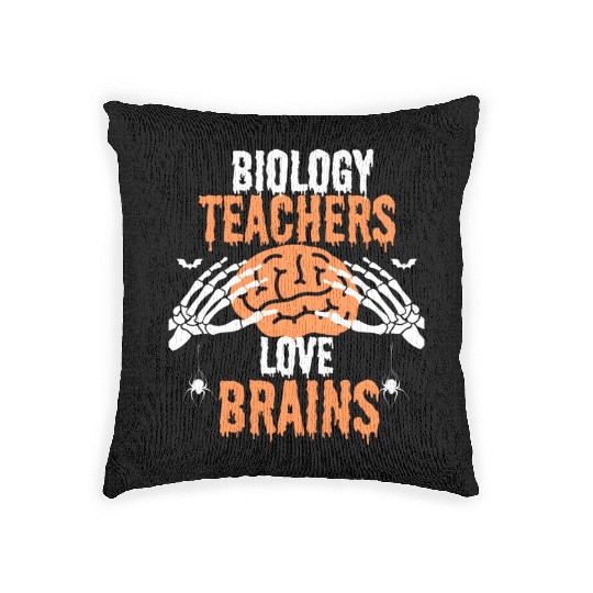 Halloween biology teacher Woven Pillows