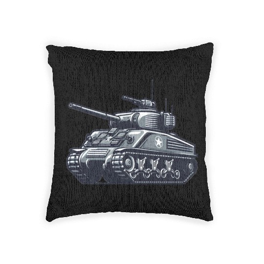 American M4 Sherman Tank: WWII Military Armor Woven Pillows