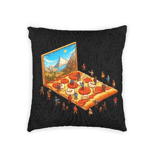 Pizza Hiking People Woven Pillows