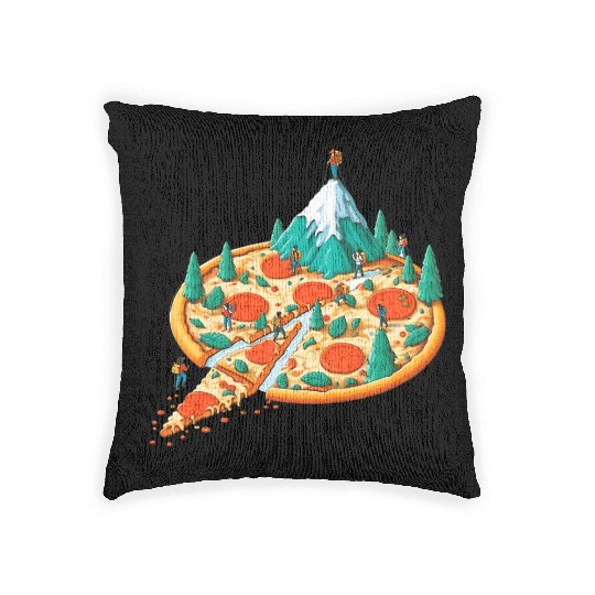 Pizza Hiking People Woven Pillows