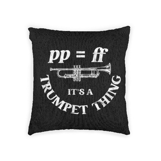 Funny Trumpet Player Marching Band Music Teacher Woven Pillows
