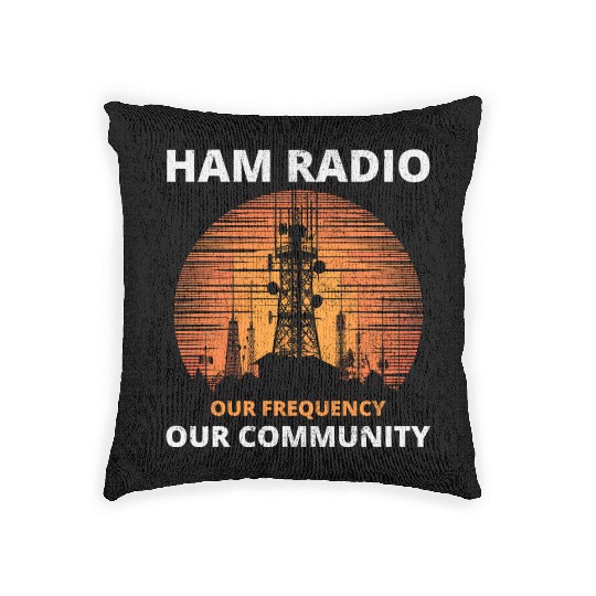Ham Radio Tower Sunrise Uniting Our Frequency Woven Pillows