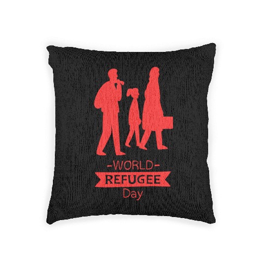 world refugee day red Woven Pillows