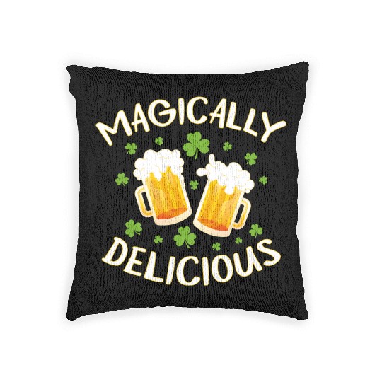 Magically Delicious Beer Drinking Irish Team St Woven Pillows
