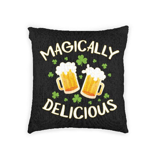 Magically Delicious Beer Drinking Irish Team St Woven Pillows