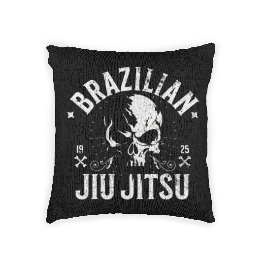 Brazilian Jiu Jitsu BJJ MMA Fighter Skull Design Woven Pillows