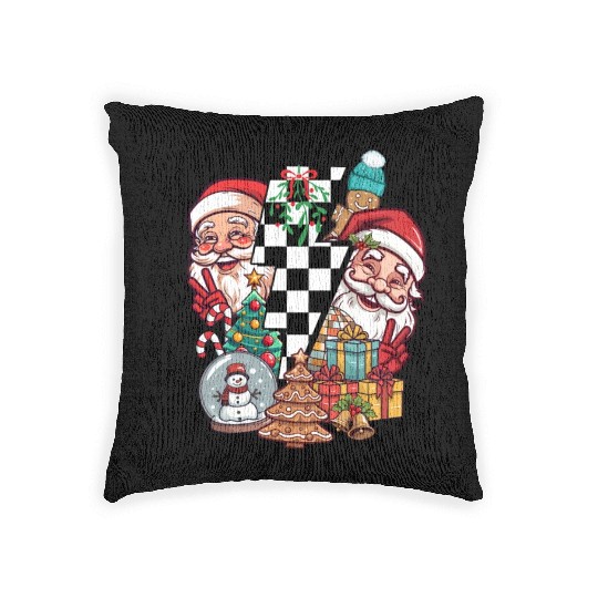 Retro Christmas, Santa, Groovy, Disco Ball, Frosty Woven Pillows