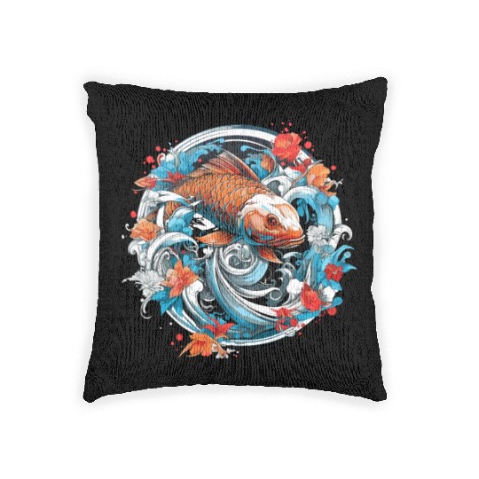 Koi Fish Koi Carp Japanese Koi Garden-Pond Koi Woven Pillows