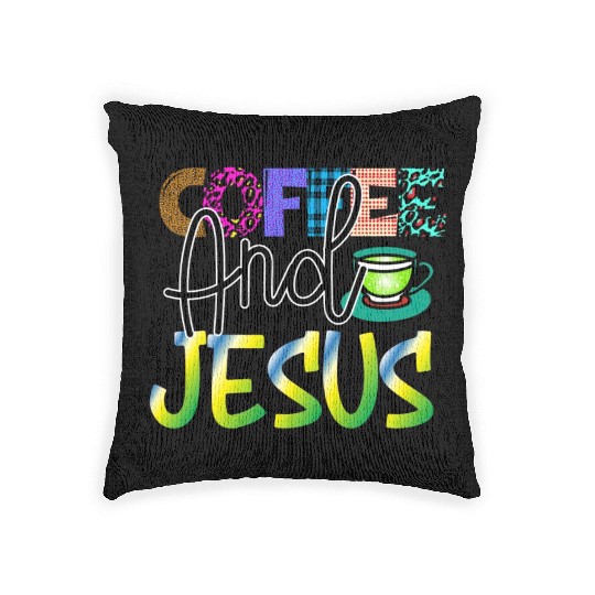 Coffee And Jesus Woven Pillows