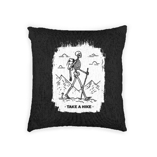 Take a Hike - White Ink Woven Pillows