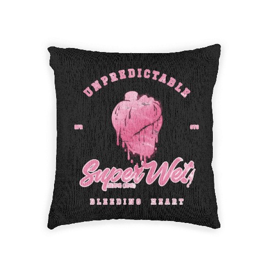 Unpredictable bleeding heart (pale style) Woven Pillows
