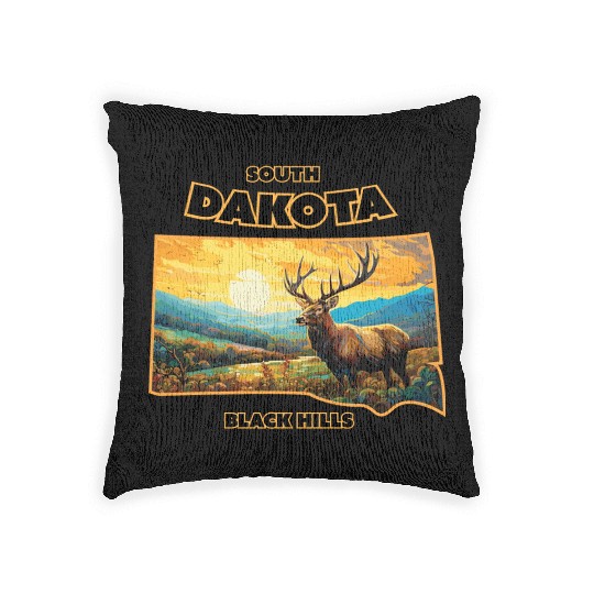 South Dakota - Elk Woven Pillows