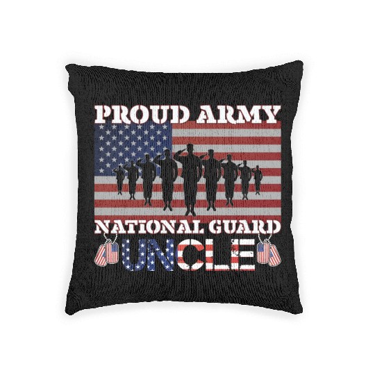 Proud Army National Guard Uncle Woven Pillows