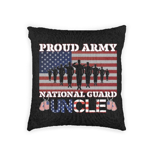 Proud Army National Guard Uncle Woven Pillows