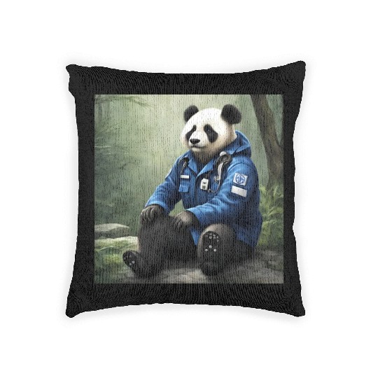 Paramedic Panda Woven Pillows