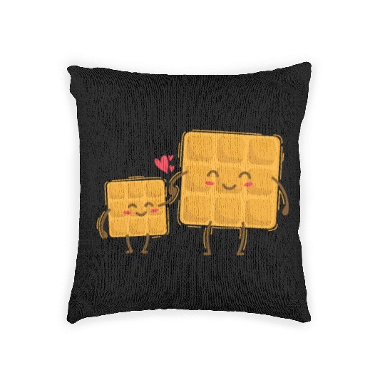Waffle Mom with Waffle Child Dough Pastry Woven Pillows