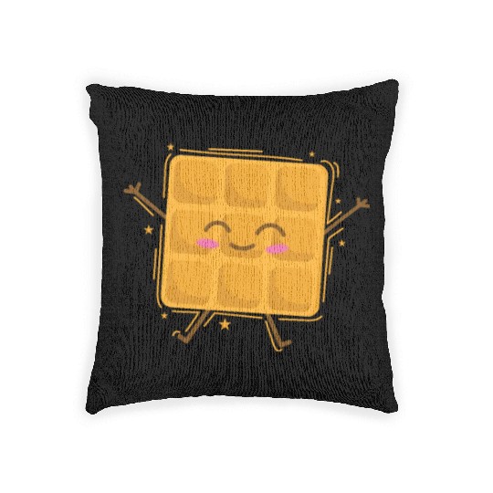 funny Waffle Pastry Baker Dough Woven Pillows