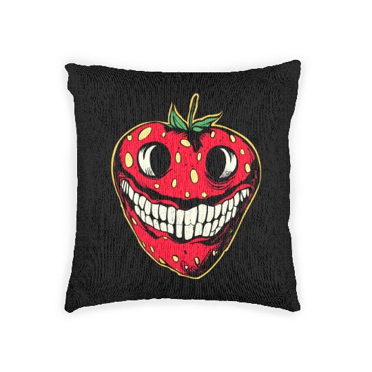 Strawberry Jack-o-lantern Woven Pillows