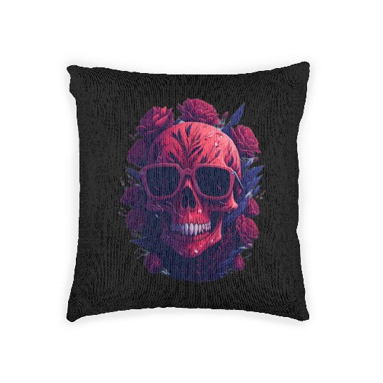 red skull Woven Pillows