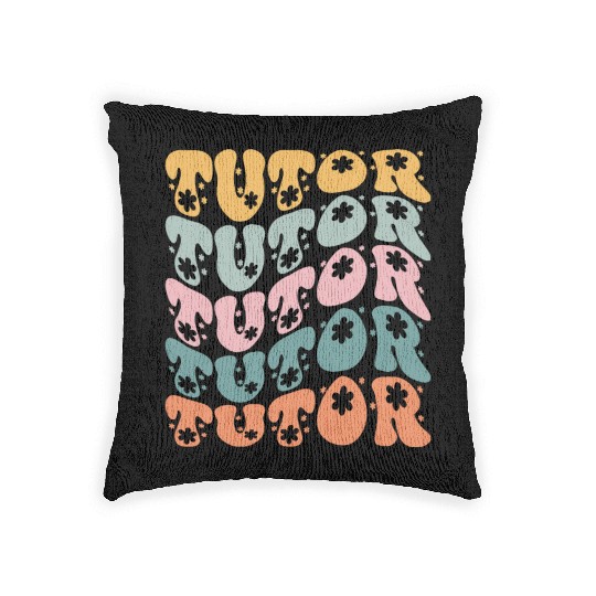 Tutor Private Instructor Academic Coach Groovy Woven Pillows