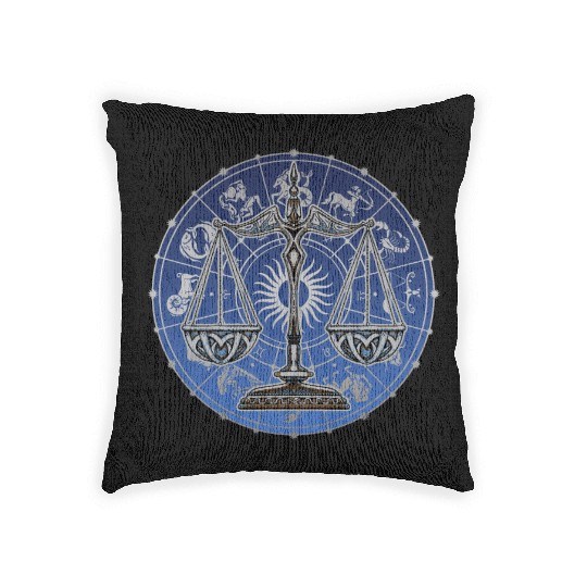 Libra Zodiac star sign horoscope Astrology Woven Pillows