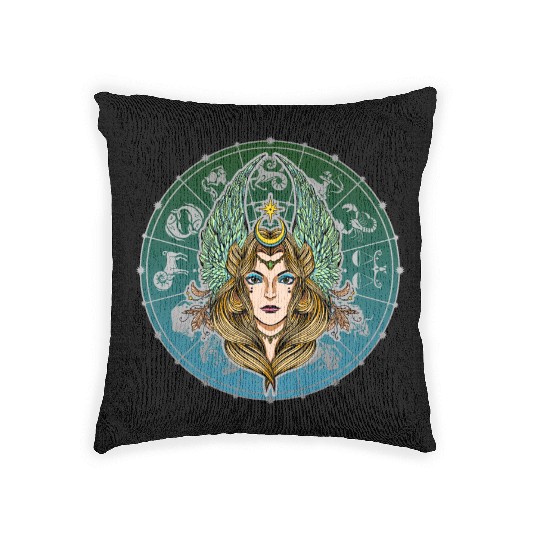 Virgo Zodiac star sign horoscope Astrology Woven Pillows