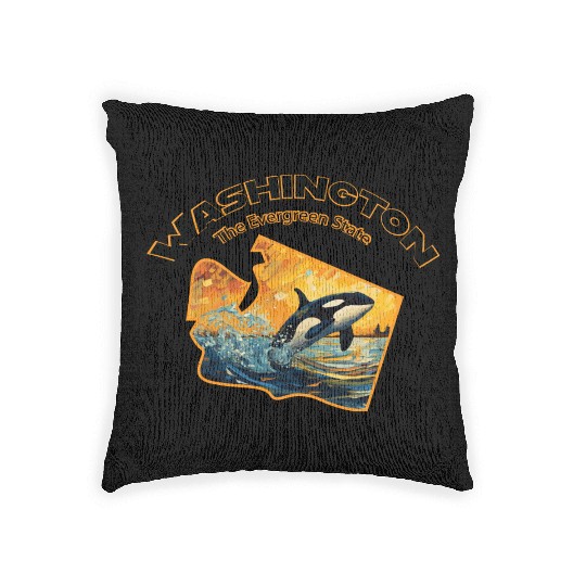 Washington Wildlife - orca Woven Pillows