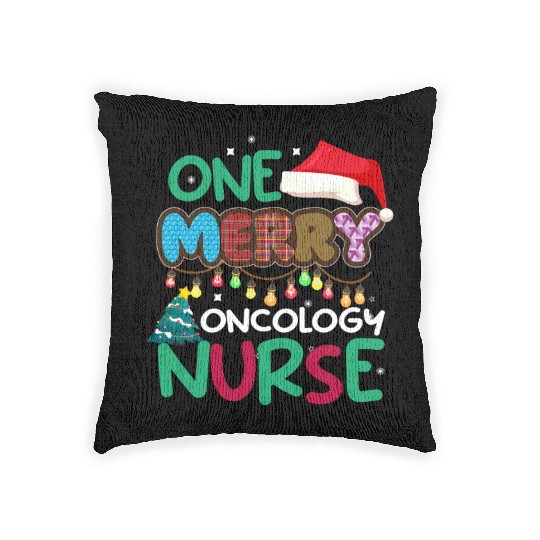 One merry Oncology Nurse Christmas Woven Pillows