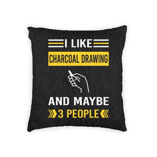 3 People Charcoal Drawing Woven Pillows